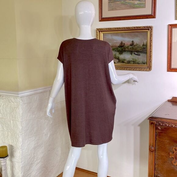 Wilfred Free Marcoux Brown V-Neck Oversized Mini Dress - Picture 5 of 14